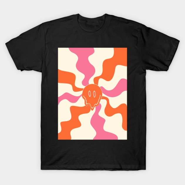 Smile Melt - Pink, Orange and Cream T-Shirt by LAEC